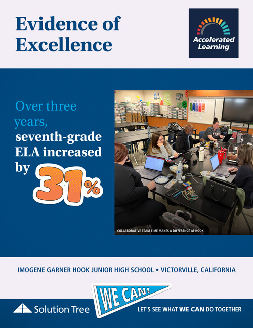 Accelerated Learning Evidence of Excellence cover, featuring Imogene Garner Hook