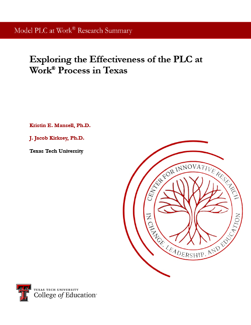 Exploring the Effectiveness of the PLC at Work Process in Texas